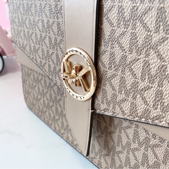 Final Sale!!! 👜 MICHAEL KORS 🌺 Greenwich Medium Logo Satchel - Picture 5 of 14